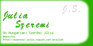 julia szeremi business card